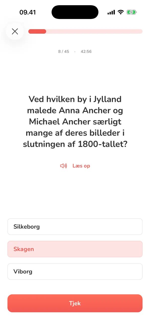 En fuld øveprøve i Nyborger-appen
