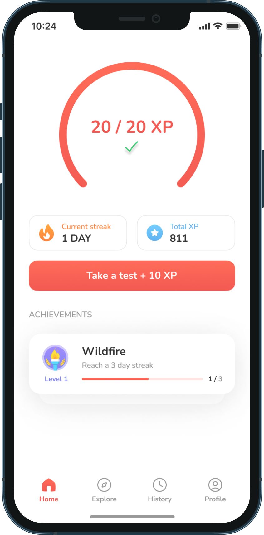 nyborger app screenshot showing question interface
